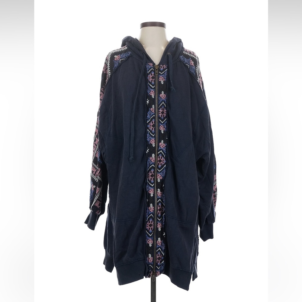 Free People We the Free hooded zip up jacket S embroidered